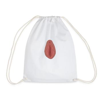 Vagina Pussy Muschi Geschlechtsteil Geburtstag - Turnbeutel - Weiß - Vorne