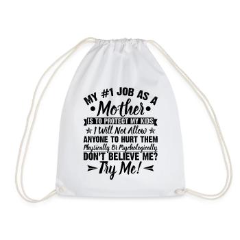 Premier emploi en tant que mère est de protéger mes enfants T-shirt - Sac de sport léger - blanc - Devant