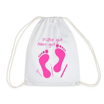 Fußpflege Pediküre Podologe Nagelstudio Geschenk - Turnbeutel - Weiß - Vorne
