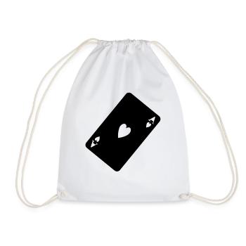 Coeur ace noir - Sac de sport léger - blanc - Devant