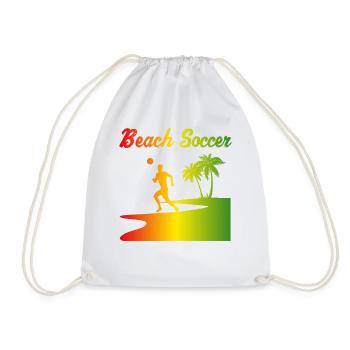 Beach Soccer Beach Soccer Sport Gift - Drawstring Bag - white - Front