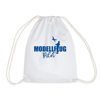 Modellflug Pilot Modellbauer Flugzeug Geschenk - Turnbeutel - Weiß - Vorne