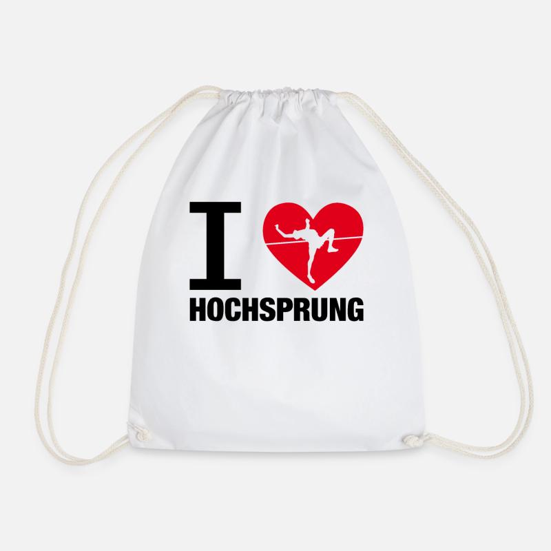 Hochsprung Hochspringer Geschenk Leichtathletik - Turnbeutel - Weiß