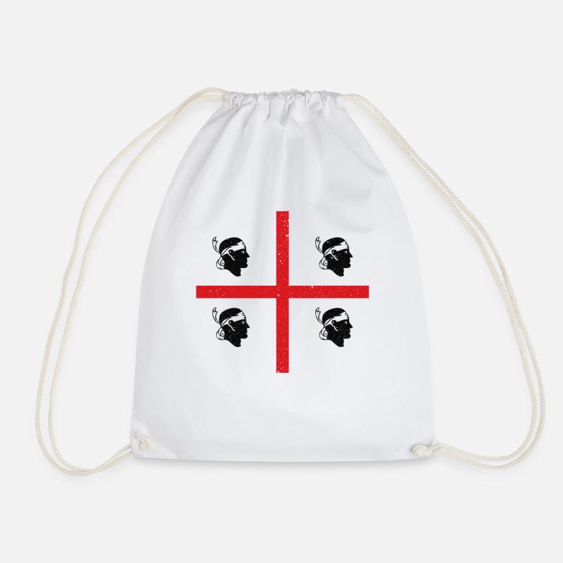 Sardinien Flagge Geschenk - Turnbeutel - Weiß