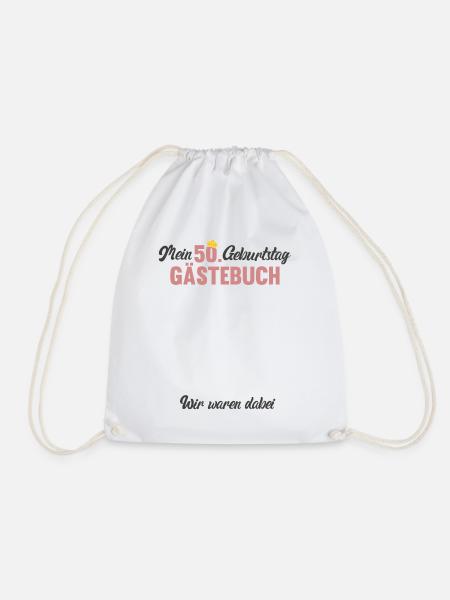 50. Geburtstag Mein Gästebuch 50 Jahre Geschenk - Turnbeutel - Weiß