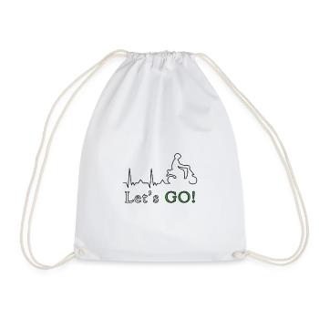 LET'S GO - Drawstring Bag - white - Front