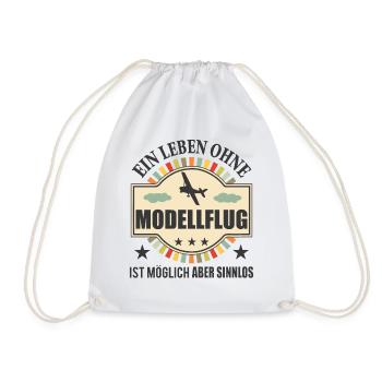 Modellflug Lustiger Spruch Modellbauer Geschenk - Turnbeutel - Weiß - Vorne