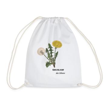 Kreislauf des Lebens, Löwenzahn, Pusteblume - Turnbeutel - Weiß - Vorne