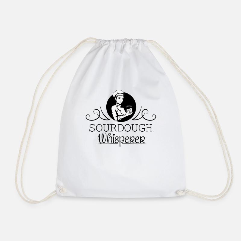Baking Baker Sourdough Bread Master - Drawstring Bag - white