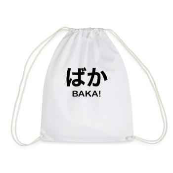Baka Funny Anime Sayings Japan - Drawstring Bag - white - Front