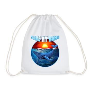 Save my Home - rorqual bleu - baleine - mer - océan - Sac de sport léger - blanc - Devant