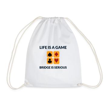 Play Cards Bridge game Addict Fan Player Gamer - Drawstring Bag - white - Front