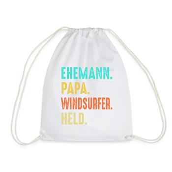 Windsurfen Papa Vater Windsurfer Surfer Vatertag - Turnbeutel - Weiß - Vorne