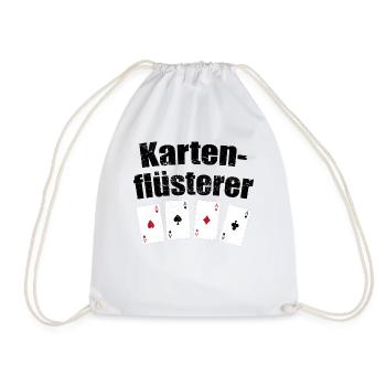 Kartenflüsterer Ass Spielkarten Karten Geschenk - Turnbeutel - Weiß - Vorne