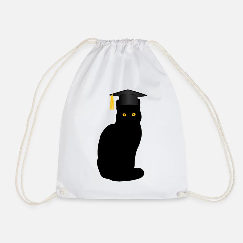 Bachelor Master Studium Abschluss Lustige Katze - Turnbeutel - Weiß