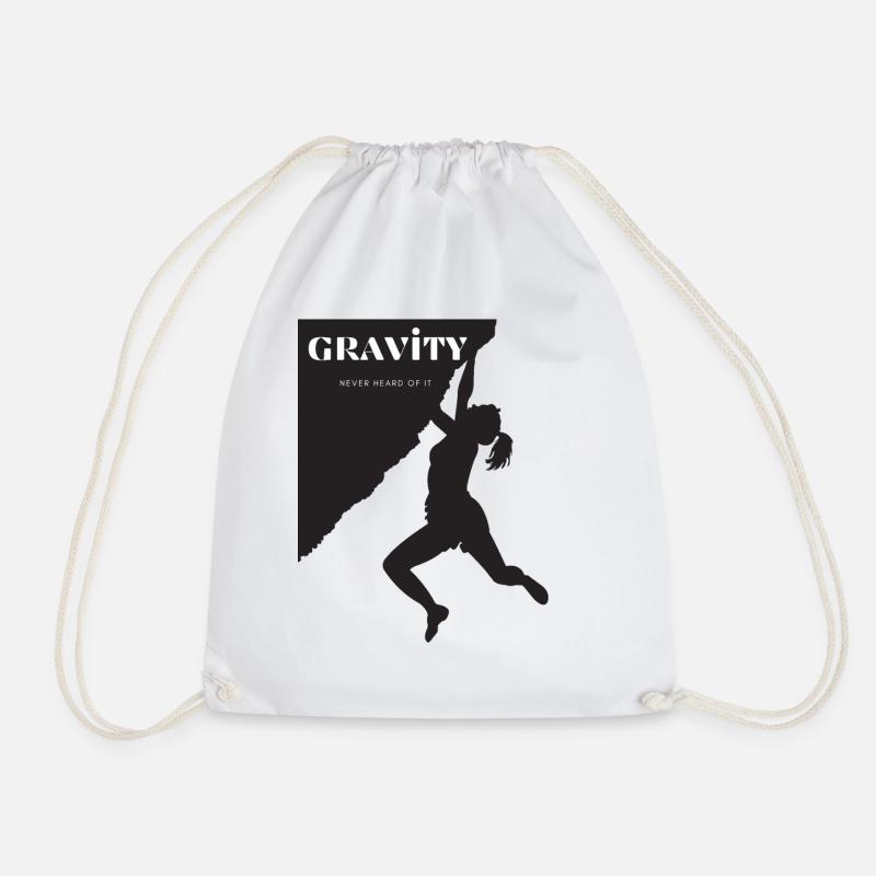 Climbing rock climbing on climbing wall - Drawstring Bag - white