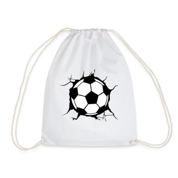 Soccer , breaking wall design gift for soccer - Drawstring Bag - white - Front