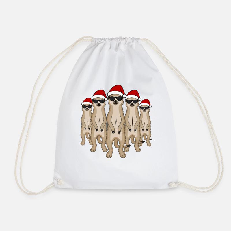 Lustige Erdmännchen Gruppe Weihnachten Geschenk - Turnbeutel - Weiß