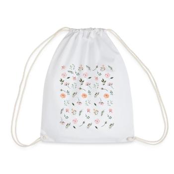 Flowers beautiful flower flowerbed gift pink - Drawstring Bag - white - Front
