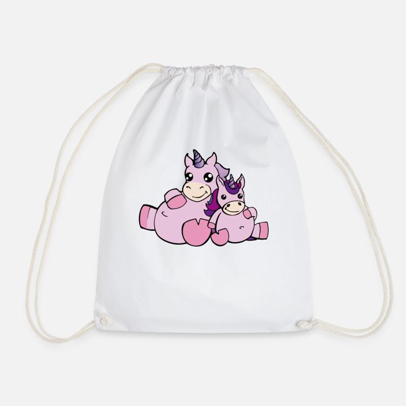Niedliches Einhorn Geschenk Einhörner Mama Kind - Turnbeutel - Weiß