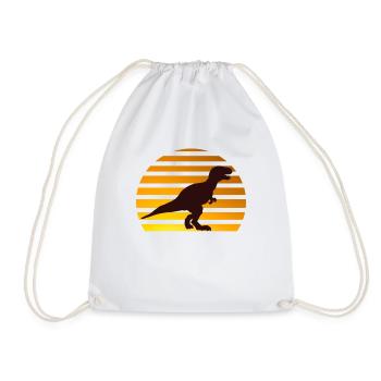 Dino Vintage Retro Dinosaur T-Rex for Boys - Drawstring Bag - white - Front