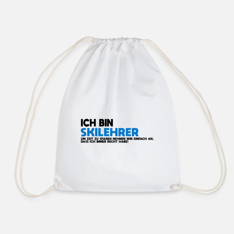 Skilehrer Blau Textur - Turnbeutel - Weiß