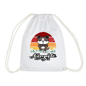 Yoga Cat Retro Namaste Meditation Yoga Gift - Sac de sport léger - blanc - Devant