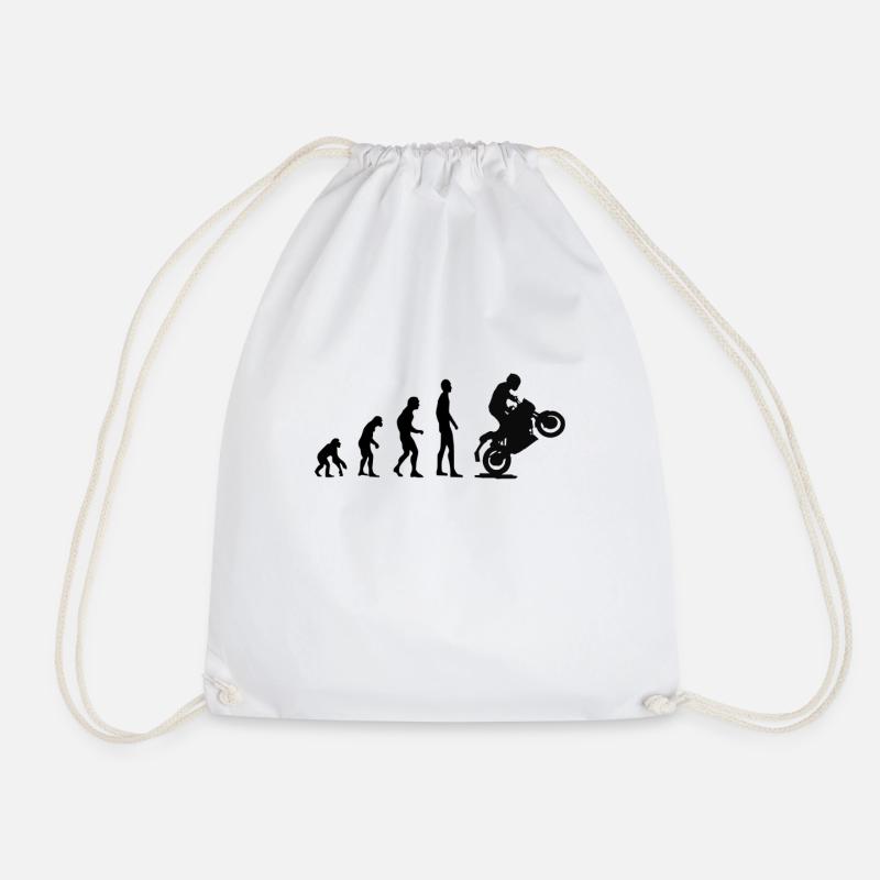 Evolution motorcycle - Drawstring Bag - white