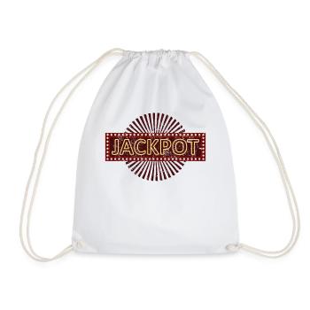 Jackpot Slot Machine Gambling Player Gift - Drawstring Bag - white - Front