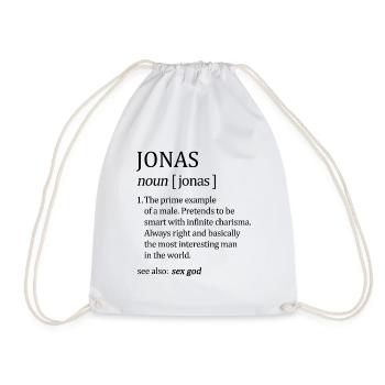 Jonas Name Geschenk - Turnbeutel - Weiß - Vorne