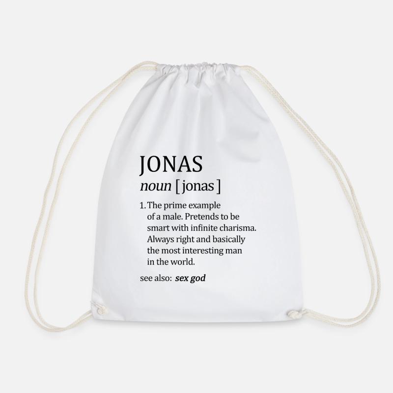 Jonas Name Geschenk - Turnbeutel - Weiß