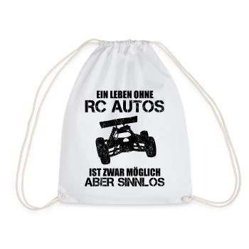 RC Auto Car Modellauto Modellbau Lustiger Spruch - Turnbeutel - Weiß - Vorne