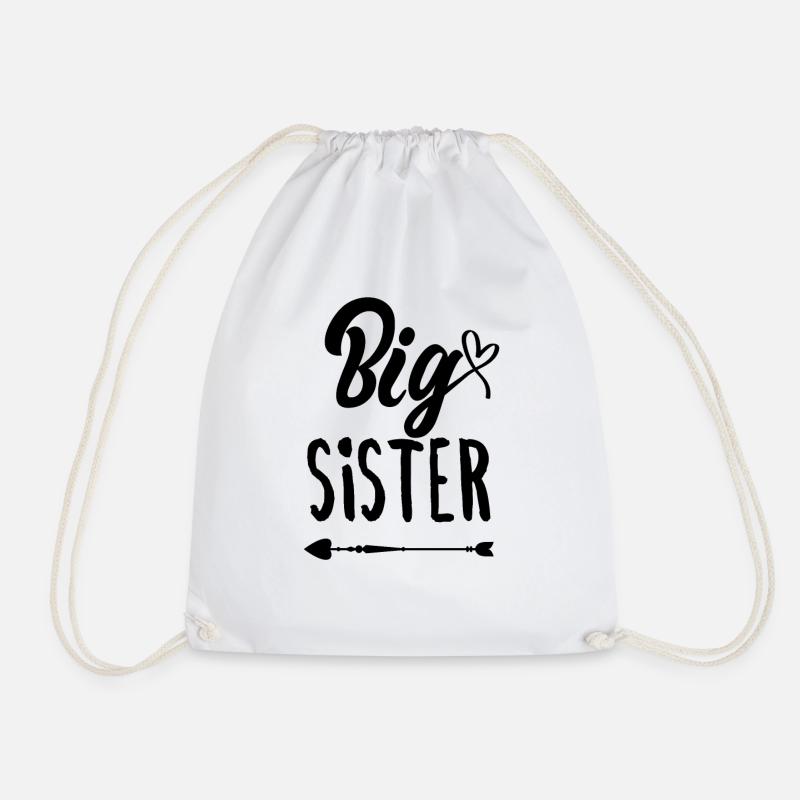 Große Schwester Big Sis Geschwister Geschenk - Turnbeutel - Weiß