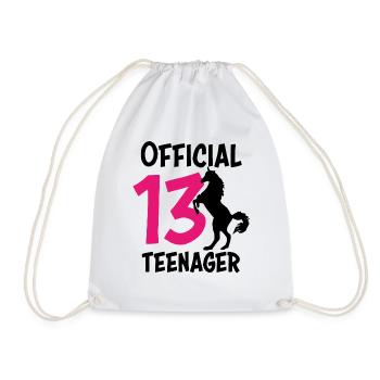 13th birthday 13 years teenager gift girl - Drawstring Bag - white - Front