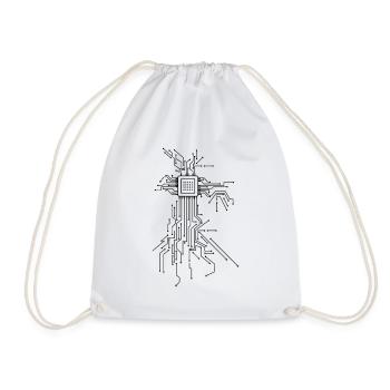 CPU Heart Computer Programmer Gift Design - Drawstring Bag - white - Front