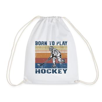Geboren, um Hockey Vintage Eishockeyspieler zu spielen - Turnbeutel - Weiß - Vorne