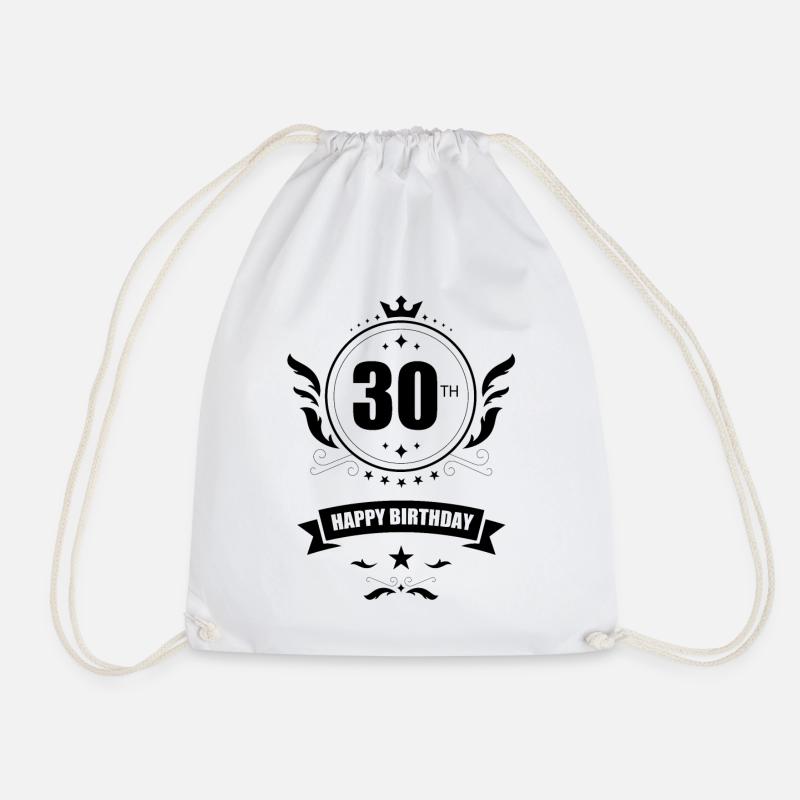 Happy 30 Birthday - 30. Geburtstag - Turnbeutel - Weiß