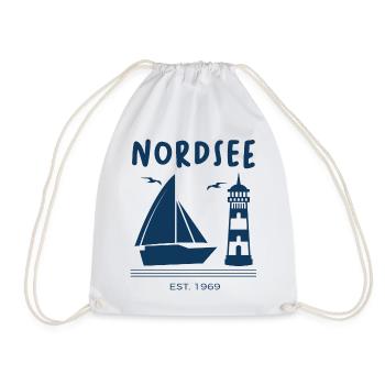 North Sea Germany Ship Lighthouse Gift - Drawstring Bag - white - Front
