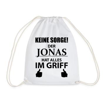 Jonas Vorname Geschenk Cooler Spruch Namenstag - Turnbeutel - Weiß - Vorne