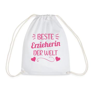 Beste Erzieherin Geschenk Kindergärtnerin - Turnbeutel - Weiß - Vorne