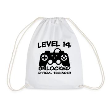14e anniversaire joueur de cadeau adolescent 14 ans - Sac de sport léger - blanc - Devant
