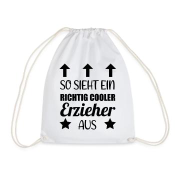 Cooler Erzieher Spruch Kindergärtner Geschenk - Turnbeutel - Weiß - Vorne