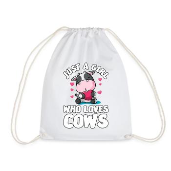 Cow Shirt Cow Love sweet for girls - Drawstring Bag - white - Front