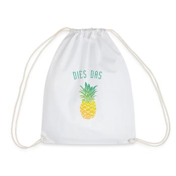 dies das Ananas - Turnbeutel - Weiß - Vorne