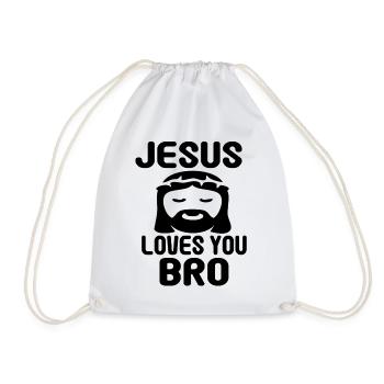 Drôle de Jésus vous aime - Sac de sport léger - blanc - Devant