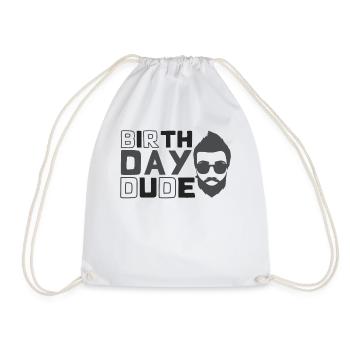 Vintage Birthday Dude - Drawstring Bag - white - Front
