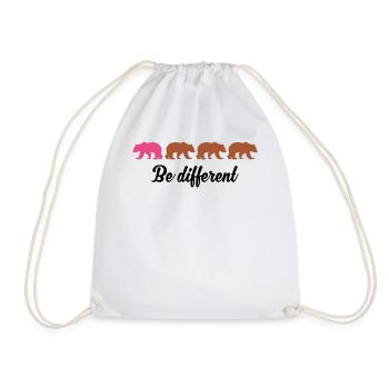 Be Different Ours Drôles Soyez Différent Cadeau - Sac de sport léger - blanc - Devant