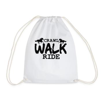 Horses - Crawl, Walk, Ride Horse - Drawstring Bag - white - Front