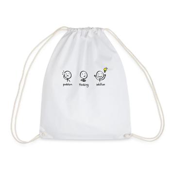 Funny stick figure line art line drawing - Drawstring Bag - white - Front