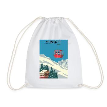 Zermatt Ski - Turnbeutel - Weiß - Vorne